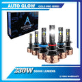 H4 - Auto Glow Gold Pro Series LED Headlight - 230watts 50000 Lumens - 1 year warranty